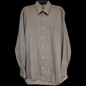 Principe Button Front Long Slv Dress Shirt - Made in Italy - 15.5 34/35 - Cotton